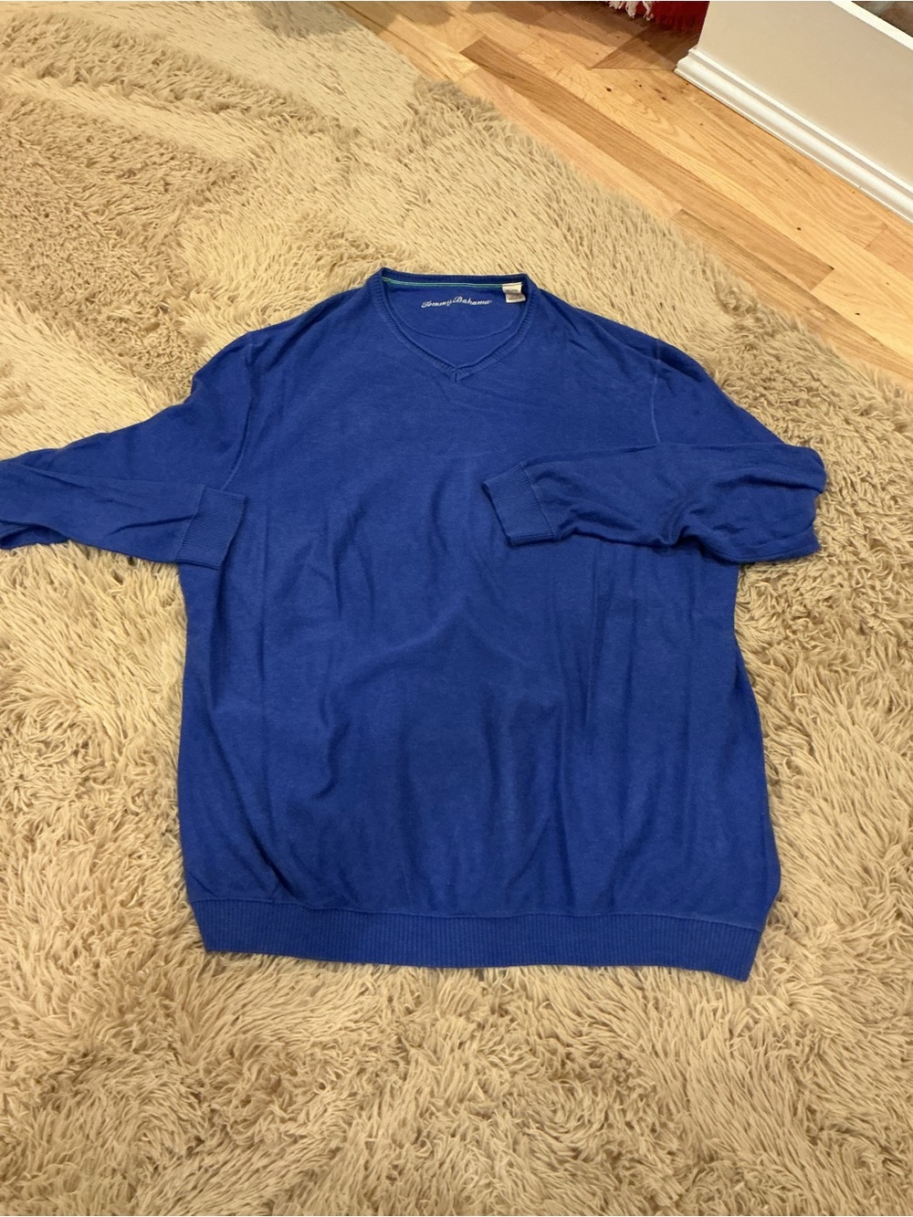 Tommy Bahama Men's V-Neck Sweater in Royal Blue